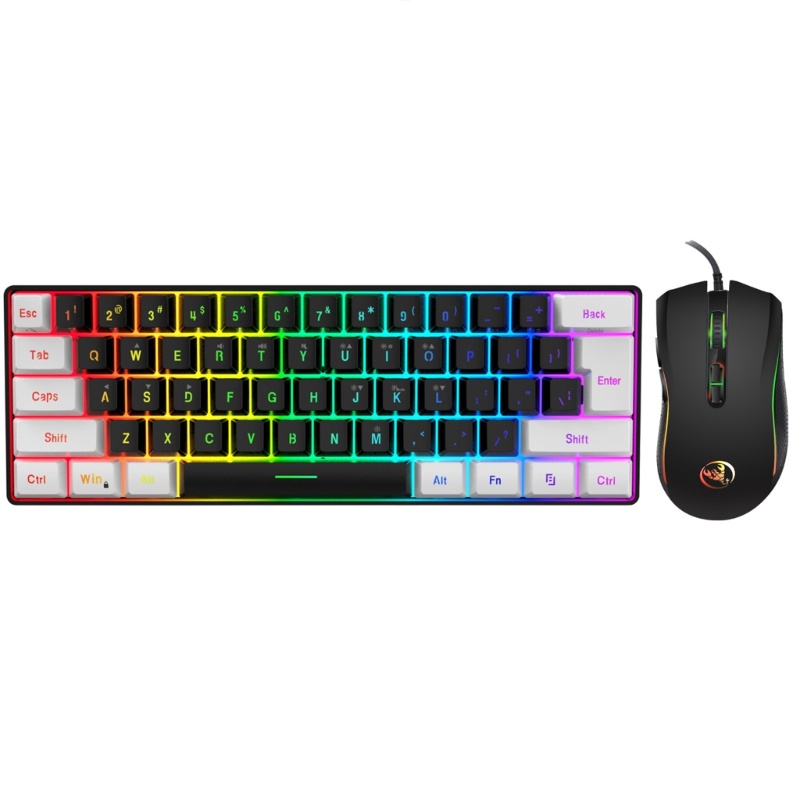 Bàn Phím Mini Siêu Mỏng 61 Phím RGB 3200 DPI Cho Máy Tính