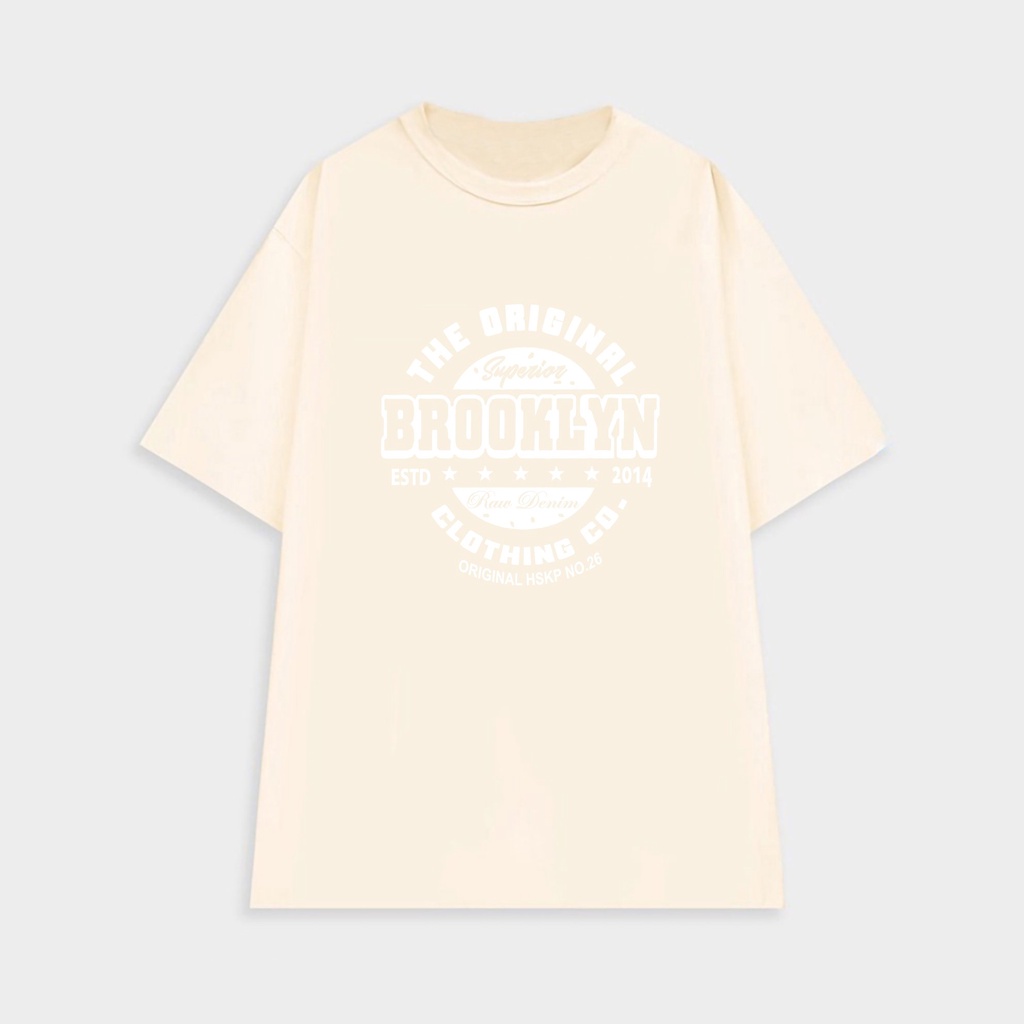 Áo thun nam nữ SAM CLO tay lỡ form rộng Unisex mềm mại, thoáng mát mặc cặp, nhóm in BROOKLYN 2014 - 100% COTTON
