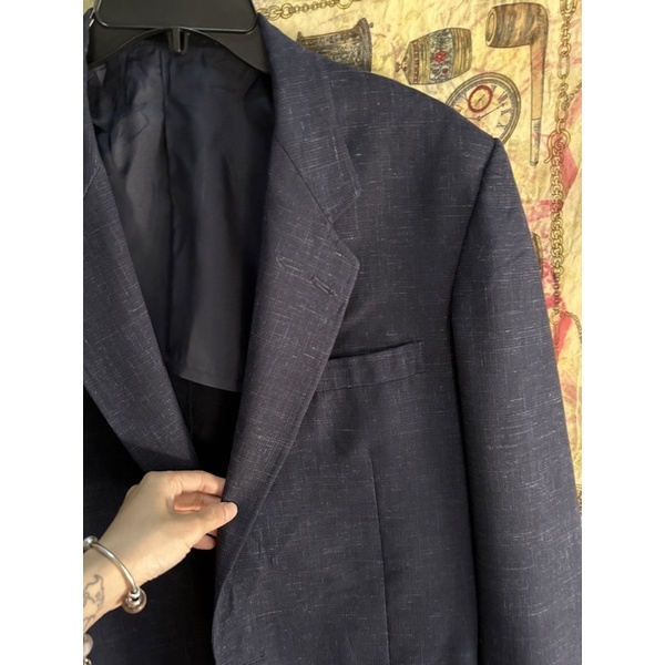 🌵Áo Vest balzer Hè Thu Nam to màu xanh xứơc vải thô (  Hàng Si Nhật bản>