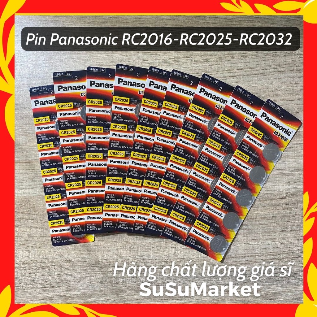 Pin Panasonic CR2032 - CR2016 - CR2025 Chính Hãng Chuyên Dụng Cho Remote, Khoá Thông Minh