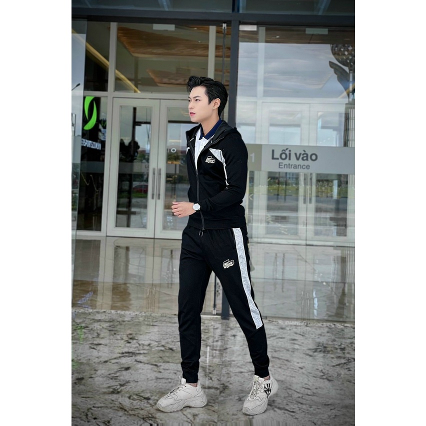 Bộ quần áo thể thao nam "Lacos" nỉ xước cao cấp mùa đông  Hàng loại 1 Bộ thu đông nam mặc nhà dài tay dày dặn