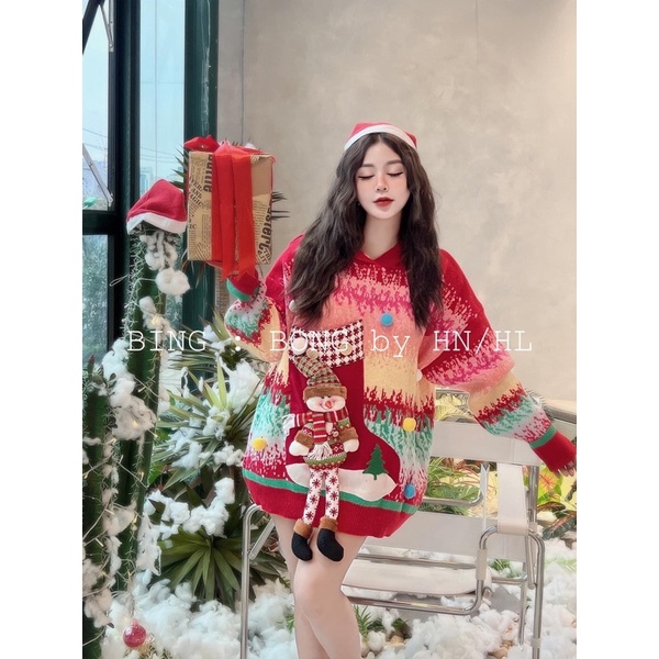 Áo len hình ông già Noel hàng QCL1