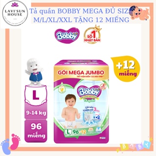 Tã quần Bobby Mega Jumbo đủ size L104, XL96, XXL88 miếng