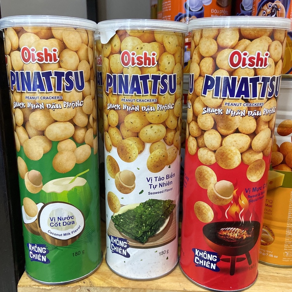 Snack nhân đậu phộng Pinattsu lon 180g