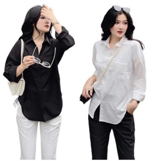  Áo sơ mi nữ dài tay form rộng bigsize Elizabeth chất liệu đũi tơ mềm nhẹ thoáng mát SMH.57 