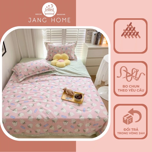 Set 5 món chăn ga gối Cotton Living chăn chần hè thu, Bộ mền ga gối chất cotton 100% thoáng mát mềm mịn