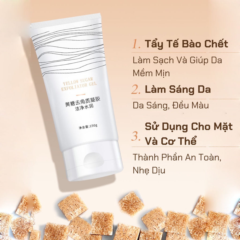 Gel Tẩy Tế Bào Chết Đường Nâu BeautifulHABIT 150gr, Tẩy Da Chết Nhẹ Nhàng, Thải Độc Da, Mịn Da, Nâng Tone Da