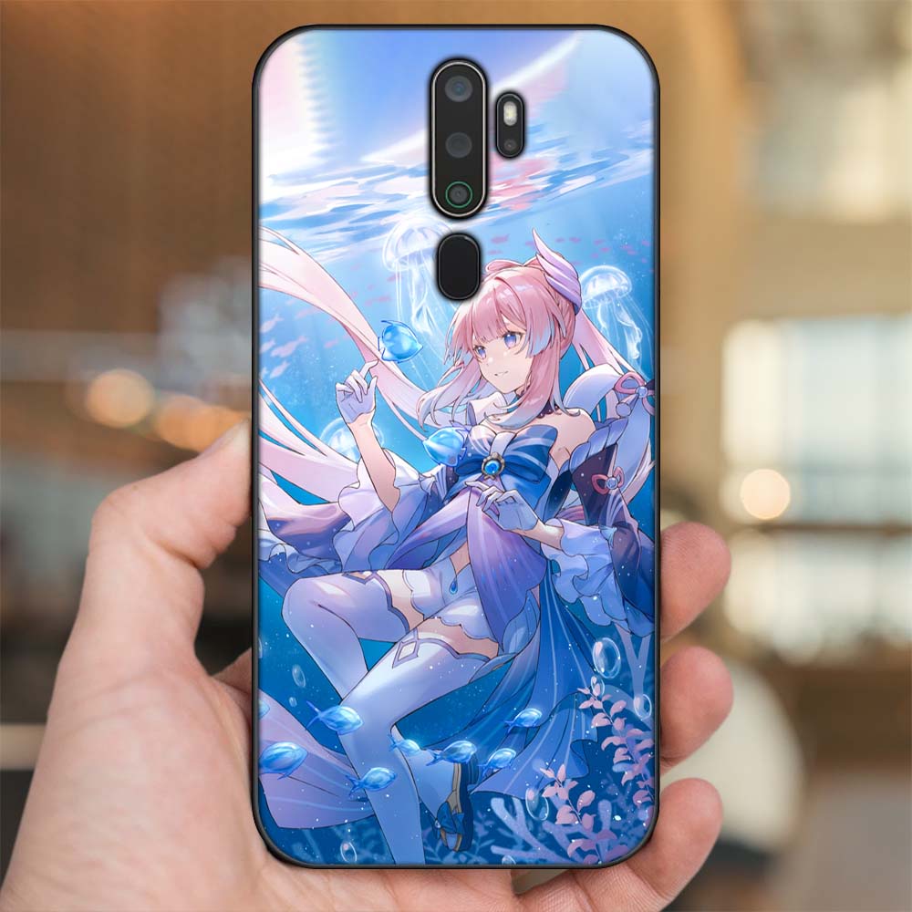 Ốp lưng Oppo A5 2020, A9 2020 viền đen in hình Sangonomiya Kokomi Genshin Impact