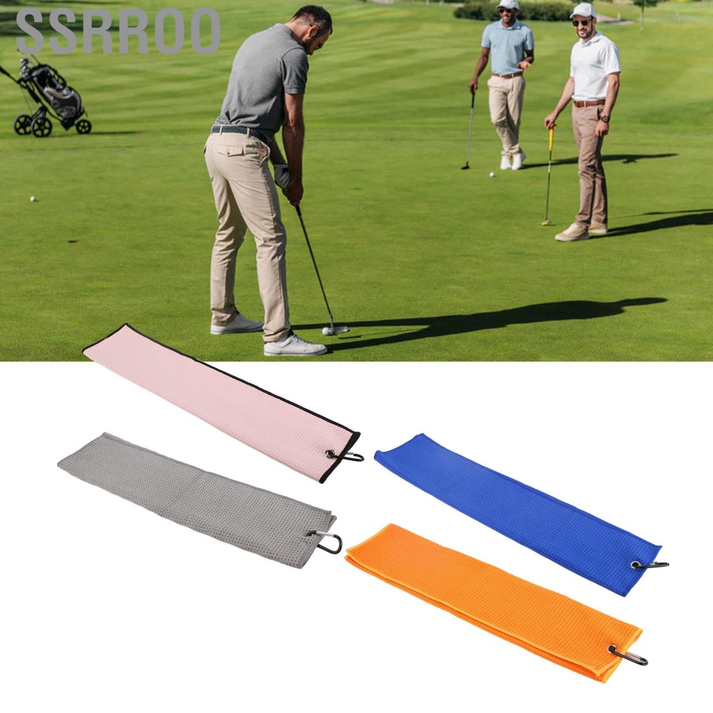 Ssrroo Microfiber Golf Towel Waffle Pattern Fitness Sweat Absorption Towels with Carabiner Clip for Exercise Sports