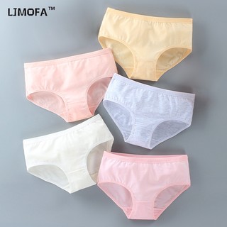 Ljmofa KIDS 10-14 Tuổi Trẻ Em Quần Lót Cotton Màu Trơn Thoải Mái Thân Thiện Với Da