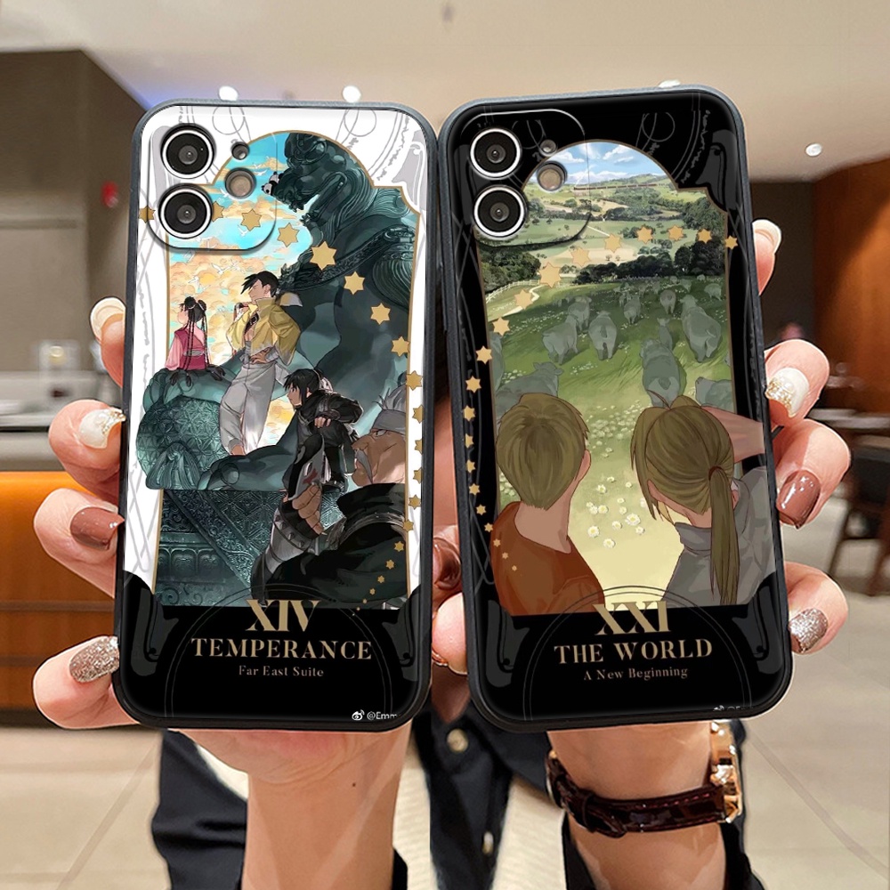 Ốp Điện Thoại Silicon TPU Mềm Đen Hình Giả Kim Thuật Cho iPhone 14 13 12 11 Pro XS Max 14 Plus 13 12 Mini 8 7 6S 6 Plus SE 5S 5