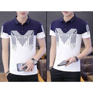 Áo xanh đen phối chữ M