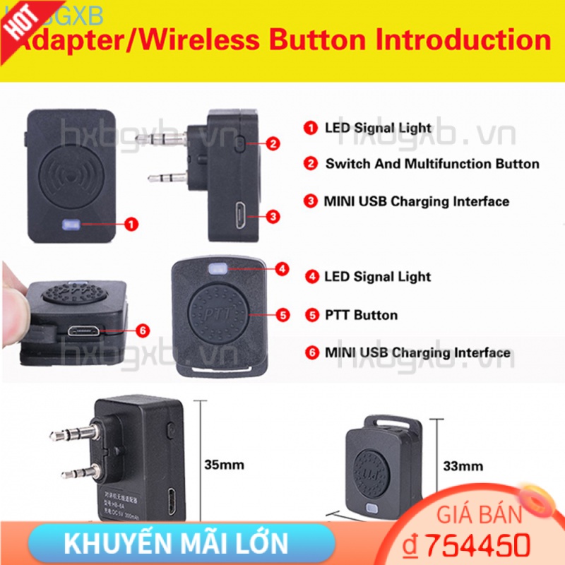 Tai nghe bluetooth không dây cho bộ đàm Baofeng 888s Uv5R