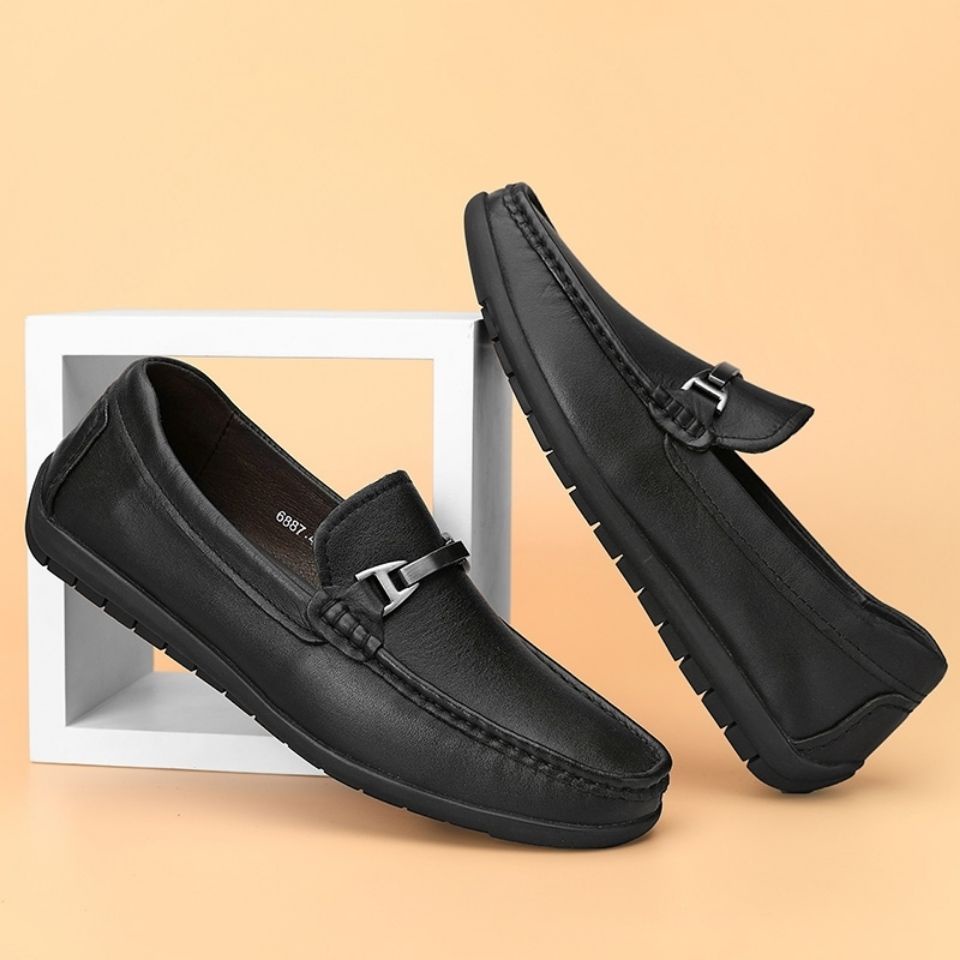 Giày Lười Chất Liệu Da Bò Thật Có Size Lớn 45-46 Dành Cho Nam Giới