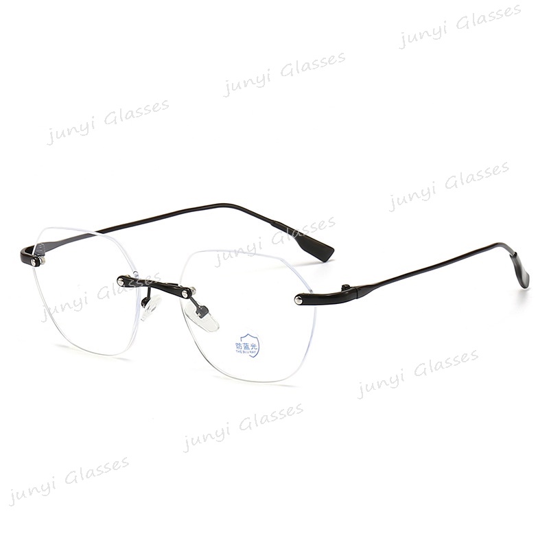Mắt Kính Không Gọng Vuông Bằng Kim Loại Chống Tia Bức Xạ Chống Ánh Sáng Xanh Máy Tính Phong Cách Hàn Quốc Cho Nam Và Nữ