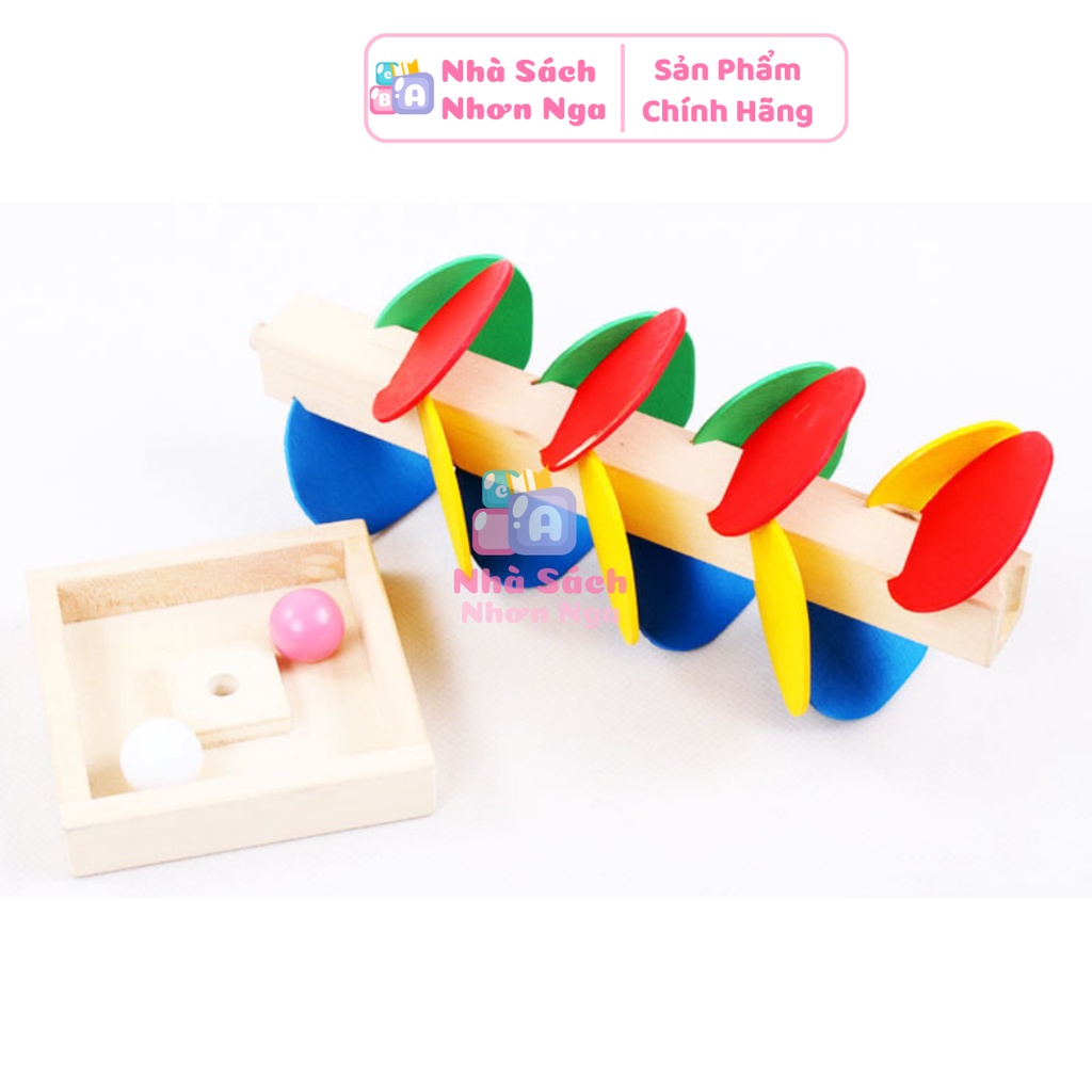 Bộ đồ chơi thả bi gỗ, thả bi lốc xoáy