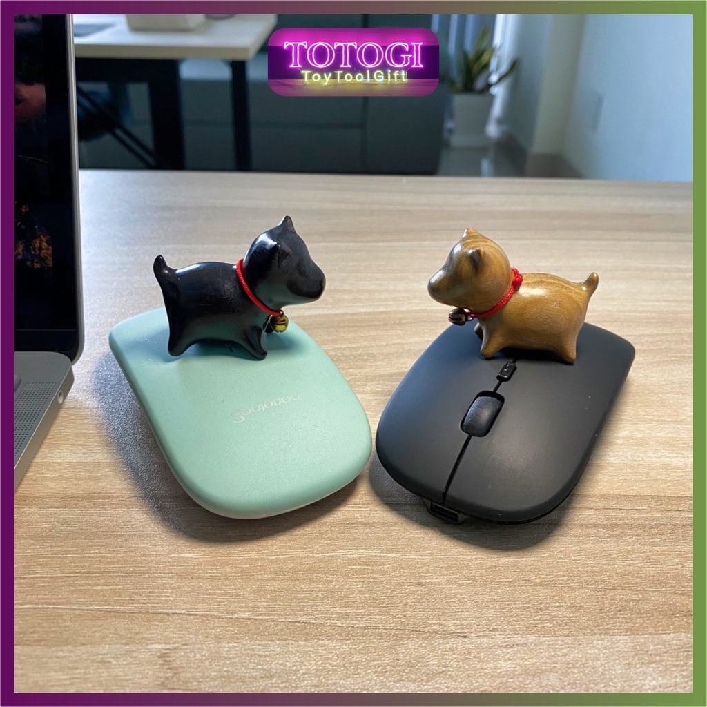 Puppy gỗ đàn hương, gỗ mun, trang trí bàn làm việc, bàn học, văn phòng phẩm, quà tặng.