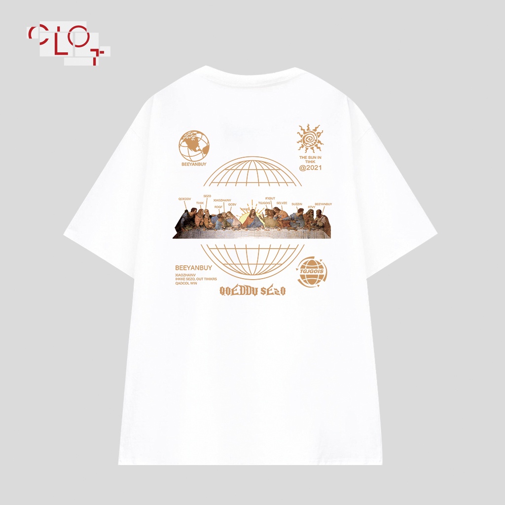 CLOT Áo thun tay lỡ unisex bigsize vintage thời trang nữ áo phông nâu ulzzang 100%cotton