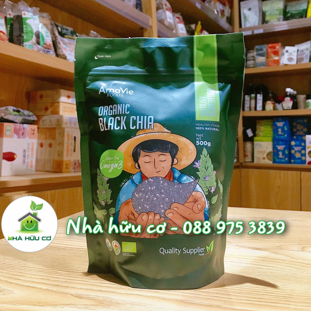 Hạt chia hữu cơ Hạt chia hữu cơ Amavie Foods 500g/250g/100g - Date: 3/11/2023