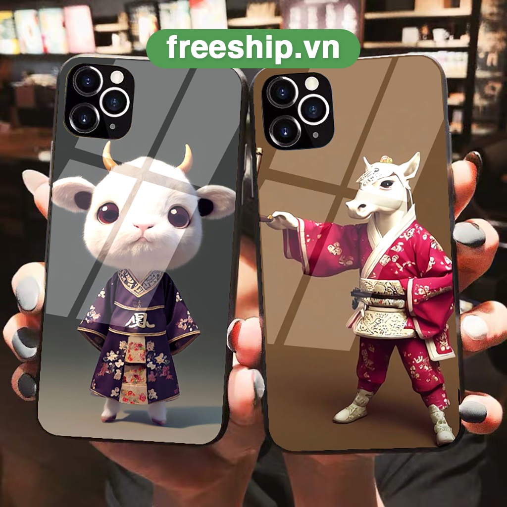 Ốp iphone kính cường lực 12 con giáp cực chất tuổi Tý Sửu Dần Mão Thìn Tỵ Ngọ Mùi Thân Dậu Tuất Hợi đủ mã 6-14