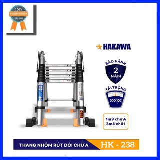 Thang nhôm rút đôi chữ A 3m8 Hakawa HK-238