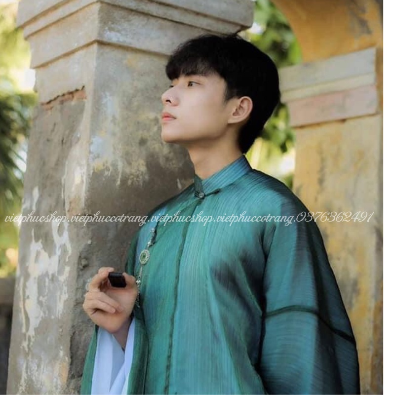 Áo Ngũ Thân , áo tấc nam tay thụng tơ xước kim tuyến , Cổ Phục Việt Nam