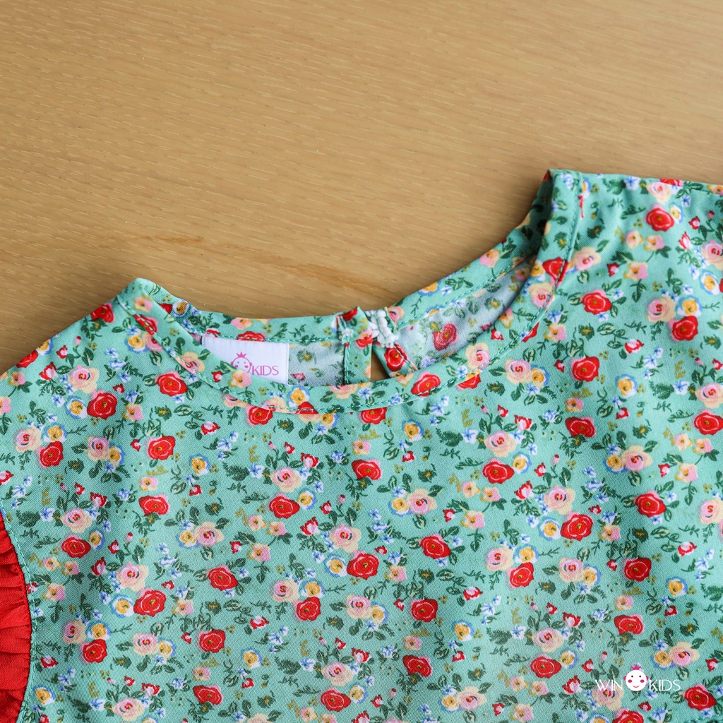 Đồ bộ bé gái hoa nhí nhiều màu áo croptop Thời trang trẻ em Winkids chuyên quần áo bé