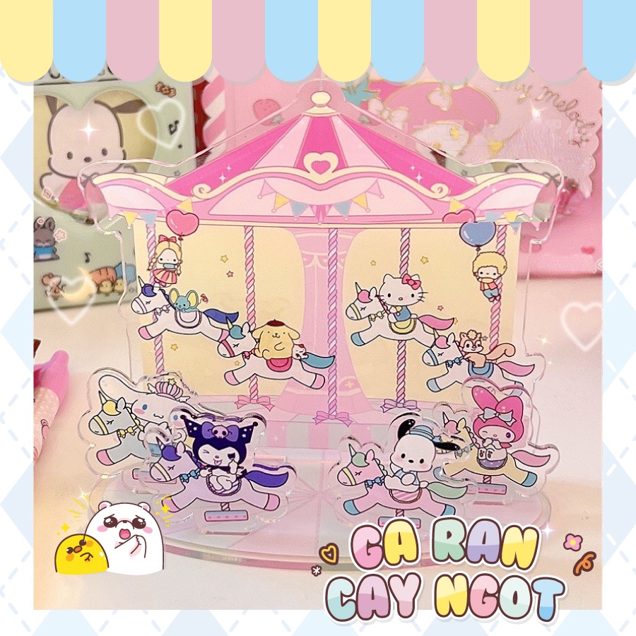 Mô hình acrylic standee vòng xoay Sanrio Gà Rán Cay Ngọt dễ thương