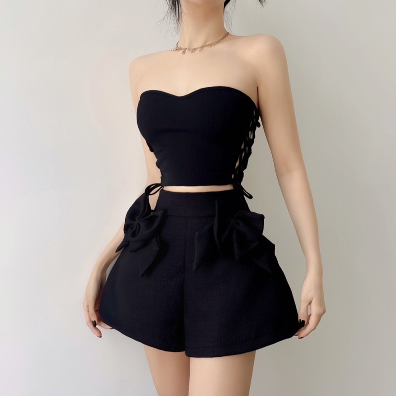 Quần Short Hack Dáng Đính Nơ