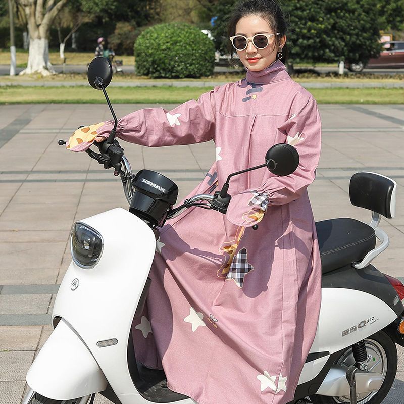 Áo Choàng Dài Bằng Cotton Thoáng Khí Chống Tia Cực Tím Một Kích Thước Dành Cho Nữ Đi Xe Máy Điện