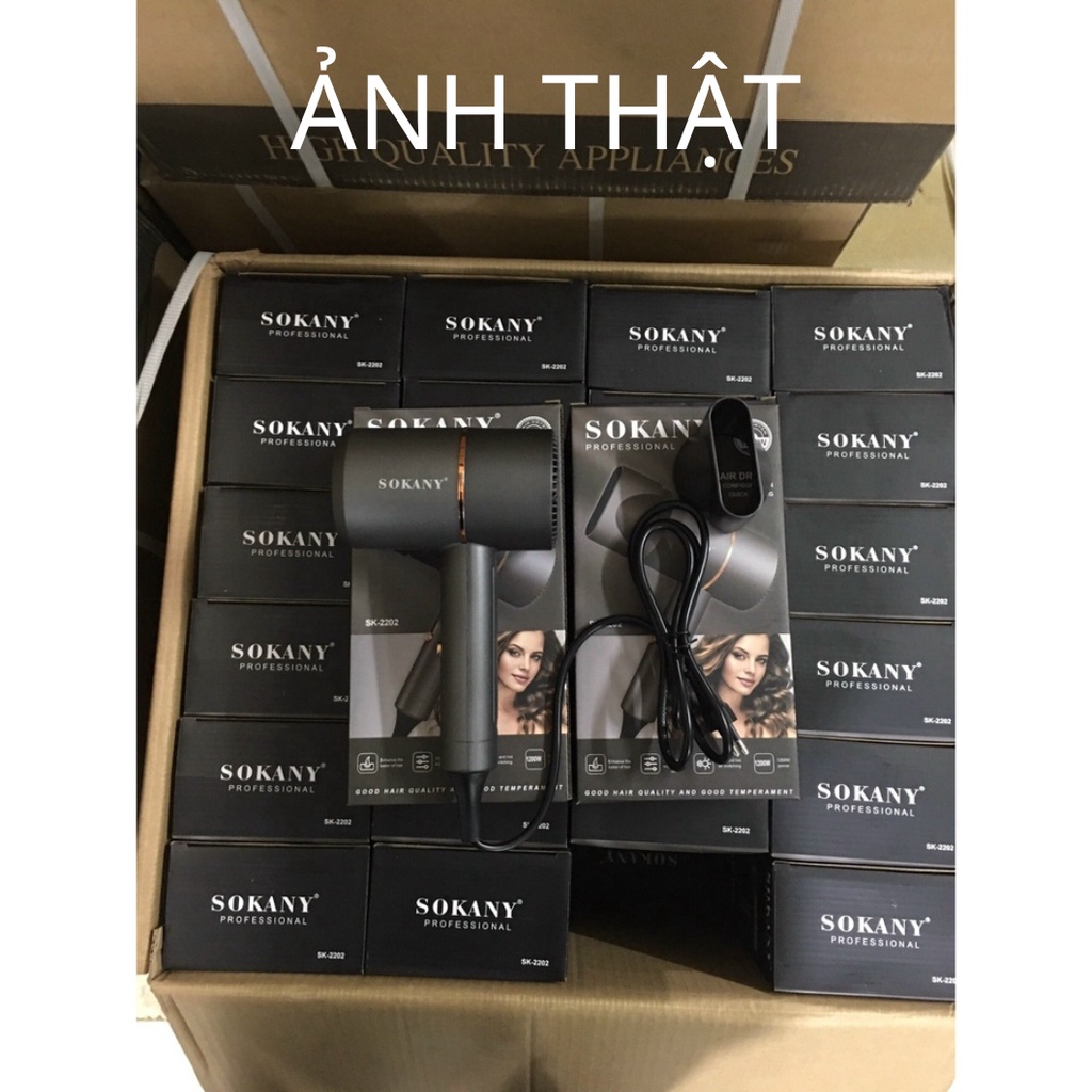 Máy sấy tóc tạo kiểu Sokany SK-2202 - máy sấy mini cao cấp chuyên nghiệp - có ion dưỡng ẩm - Caroni Store