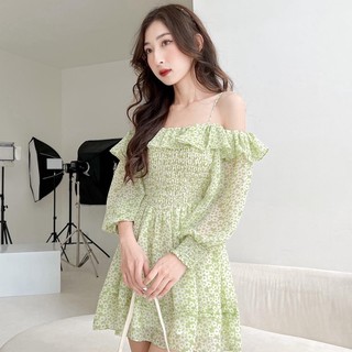 Đầm LIPPLE - Đầm hoa nhí trễ vai