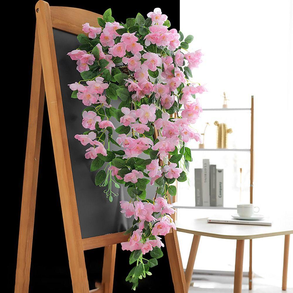 Vòng Hoa Cherry Giả Bằng Mây Treo Tường Trang Trí Tiệc Cưới