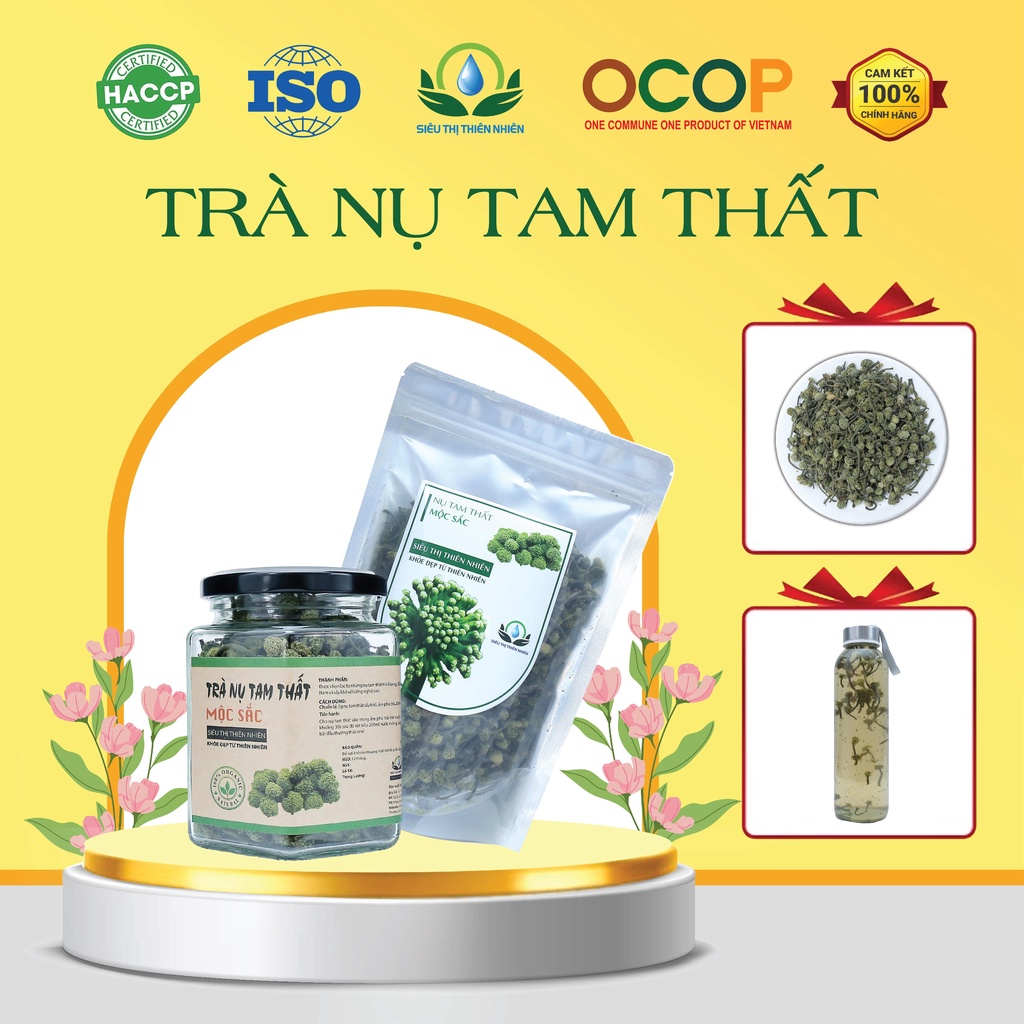 Trà Nụ Tam Thất Sấy Lạnh - Hỗ Trợ Mất Ngủ, Tăng Cường Sức Đề Kháng - Siêu Thị Thiên Nhiên