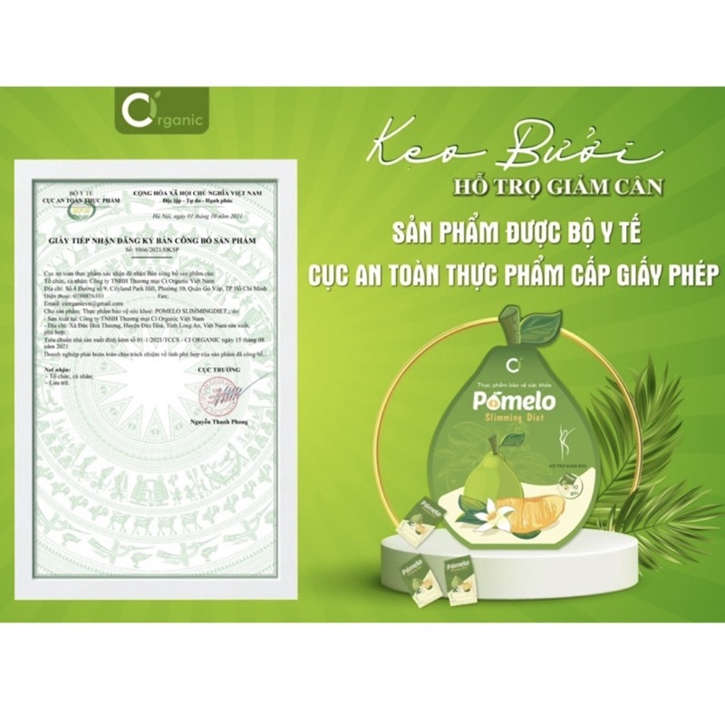 Kẹo Bưởi Chính Hãng Tặng Kèm Detox