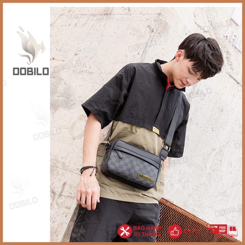 Túi Đeo Chéo Da Nam, Nữ Cao Cấp DOBILO Da Pu Chống Nước, Phong Cách Hàn Quốc BG06