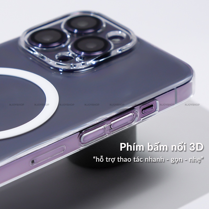Ốp Hỗ Trợ Sạc Không Dây Memumi Trong Suốt Siêu Mỏng 0.3mm Chống Ố Vàng Cho Ip13 Pro Max 14 Pro Max Njoyshop