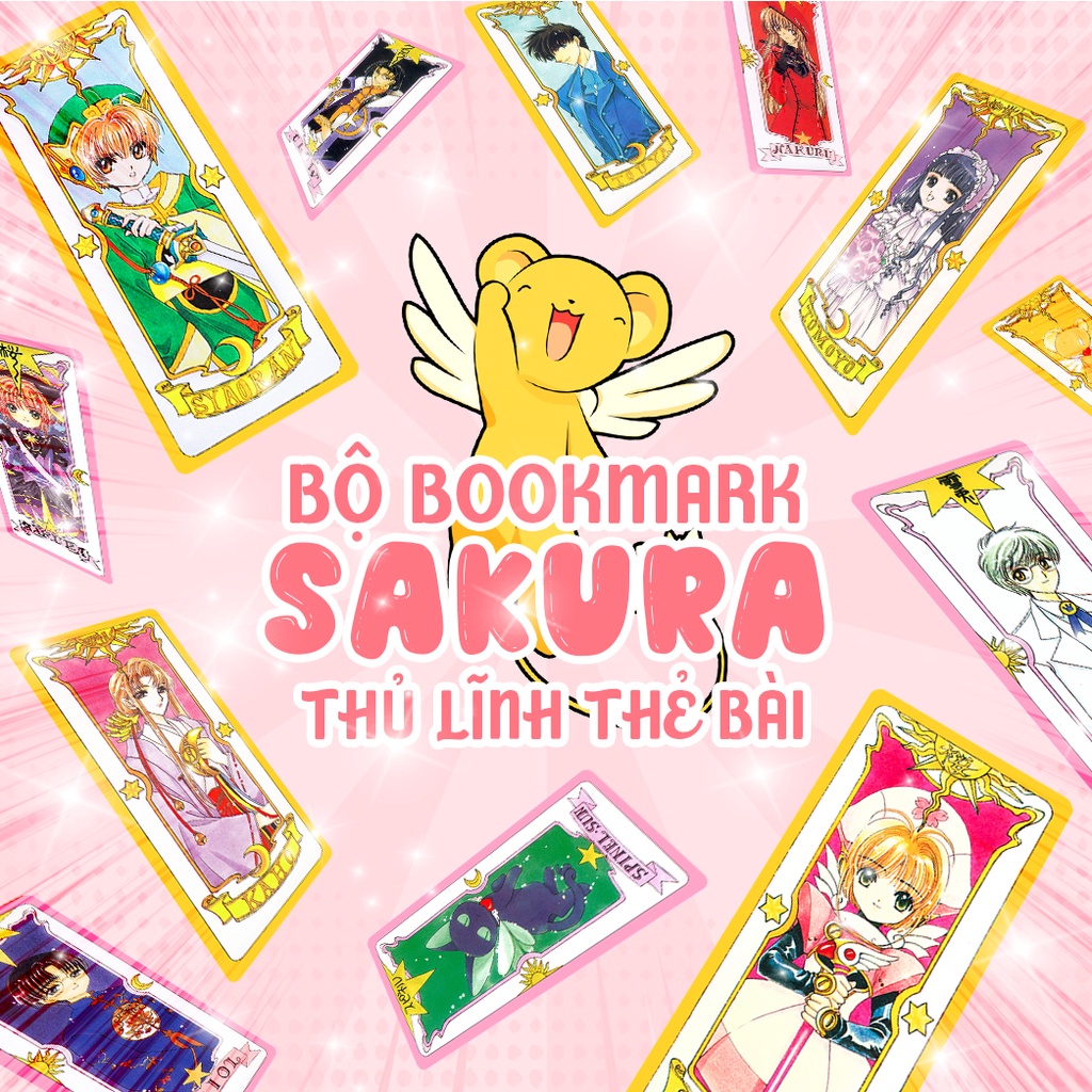 Bộ 12 bookmark SAKURA THỦ LĨNH THẺ BÀI XINH XẮN - CARDCAPTOR SAKURA - BOOKMARK ANIME MANGA - DARUMANGA
