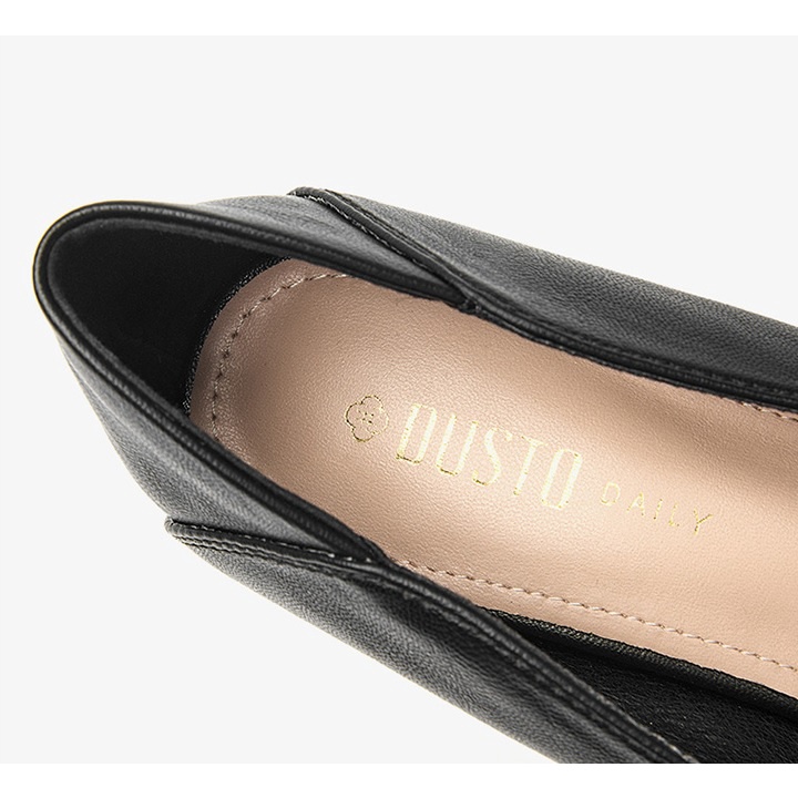 Giày cao gót Dusto da mềm, mũi vuông, gót vuông 4cm