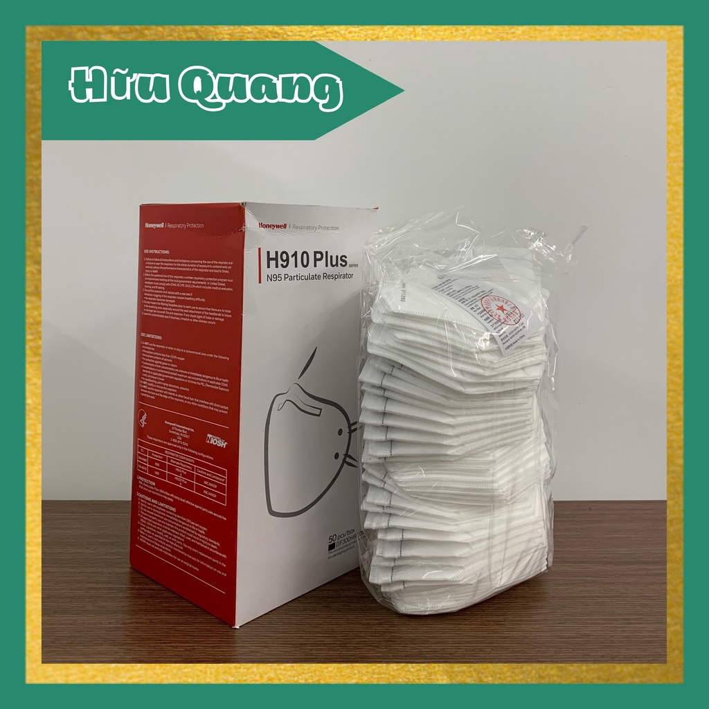 Khẩu trang N95 Honeywell H910 Plus Đeo gáy, Chống Bụi Mịn PM2.5, ngăn vi khuẩn Bộ y tế khuyên dùng [