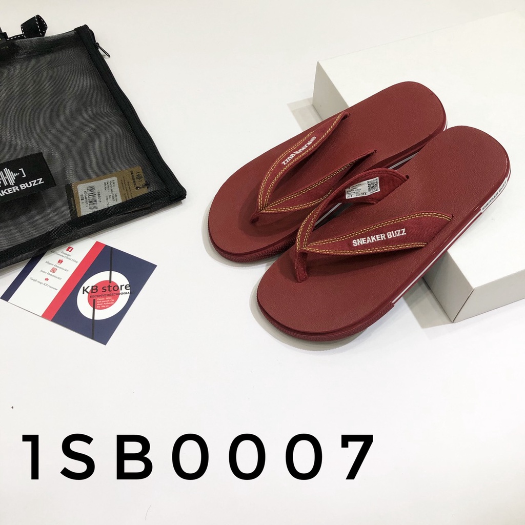 Dép Sneaker Buzz xỏ ngón full đỏ mận chính hãng 1SB0007