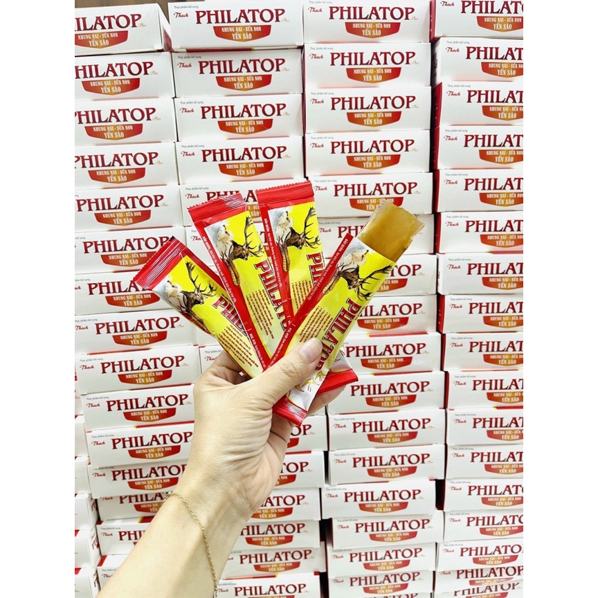 Thạch Philatop yến sào - Dùng cho bé biếng ăn chậm lớn, giúp bé thông minh, phát triển nhanh Hộp 10 gói