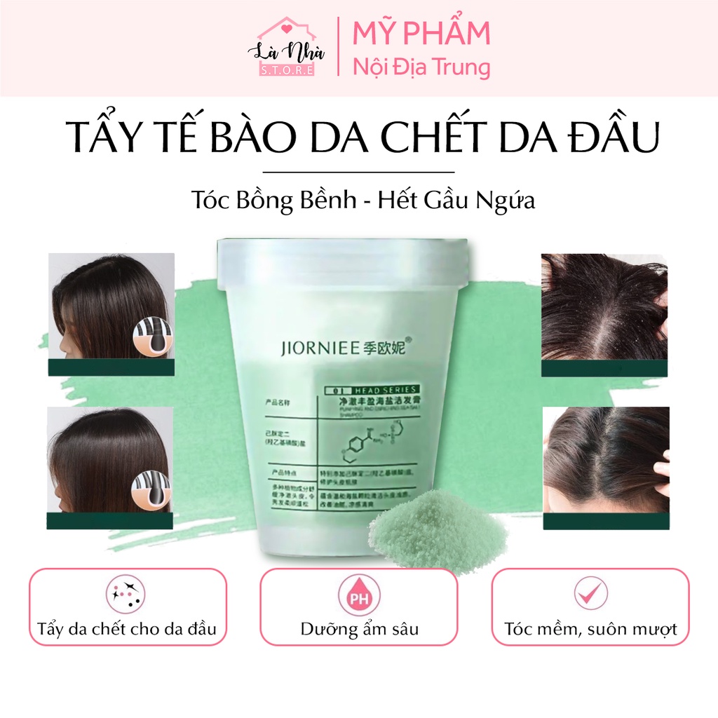 Tẩy tế bào da chết da đầu Jiorniee, tẩy tbc tóc giúp làm sạch sâu, giảm bết tóc, kiểm soát dầu nhờn, giảm gàu, hết ngứa.
