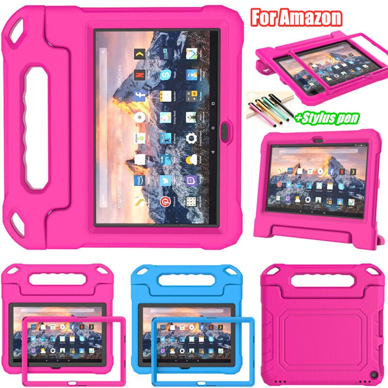 Ốp Máy Tính Bảng Bằng EVA Mềm Có Tay Cầm Và Giá Đỡ Chống Sốc Cho Amazon All-New Fire HD 10 / HD 10 Plus 2021 10.1 inch (Thế Hệ 11)