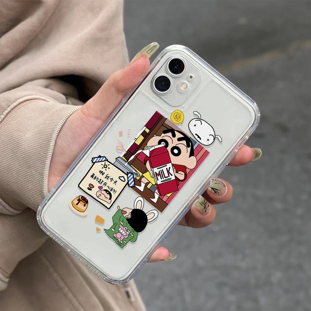 Ốp Điện Thoại Trong Suốt In Hình Cậu Bé Bút Chì Shin chan Cho iphone 14 pro Max 11 13 12 7Plus X XS Max