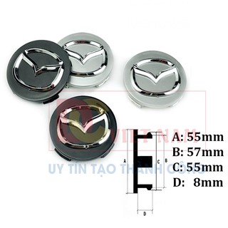 Logo chụp mâm bánh xe hãng MAZDA, đường kính 57mm