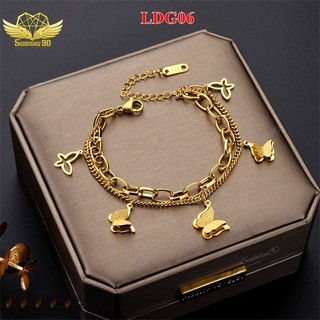 Lắc tay titan bướm 2 tầng cao cấp ldg06