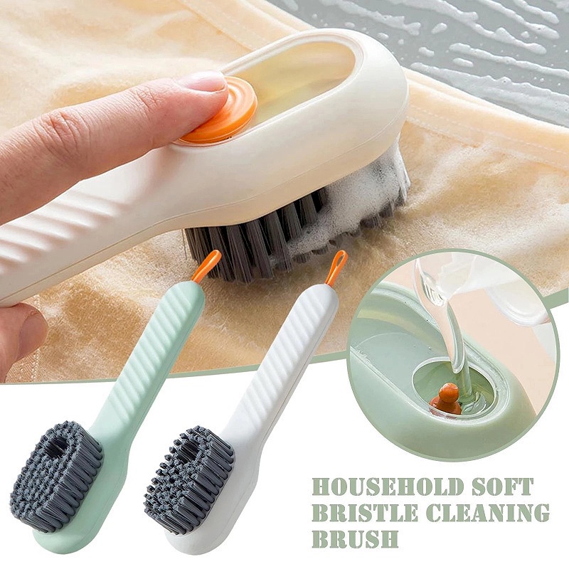 Bàn Chải Lông Mềm Mại Đa Năng Kèm Dây Silicone Vệ Sinh Cổ Áo / Giày Dép Tiện Dụng