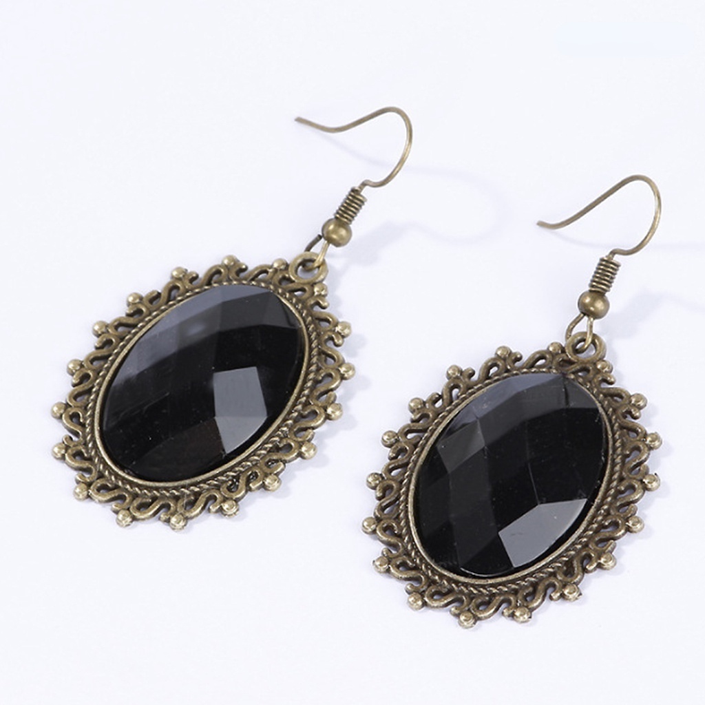 Bộ Trang Sức Vòng Cổ + Bông Tai + Vòng Tay Ren Hoa Đính Đá Nhân Tạo Phong Cách Gothic Punk