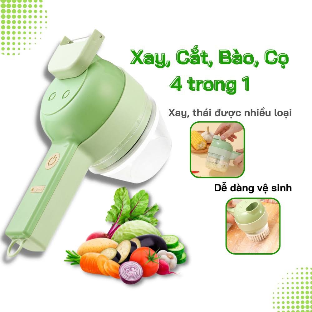 Máy Cắt Xay Đa Năng - Máy Xay Cắt Tỏi Ớt Xay Thịt Đồ Ăn Dặm Bản Nâng Cấp Cao Cấp Cầm Tay Không Dây, Sạc Điện